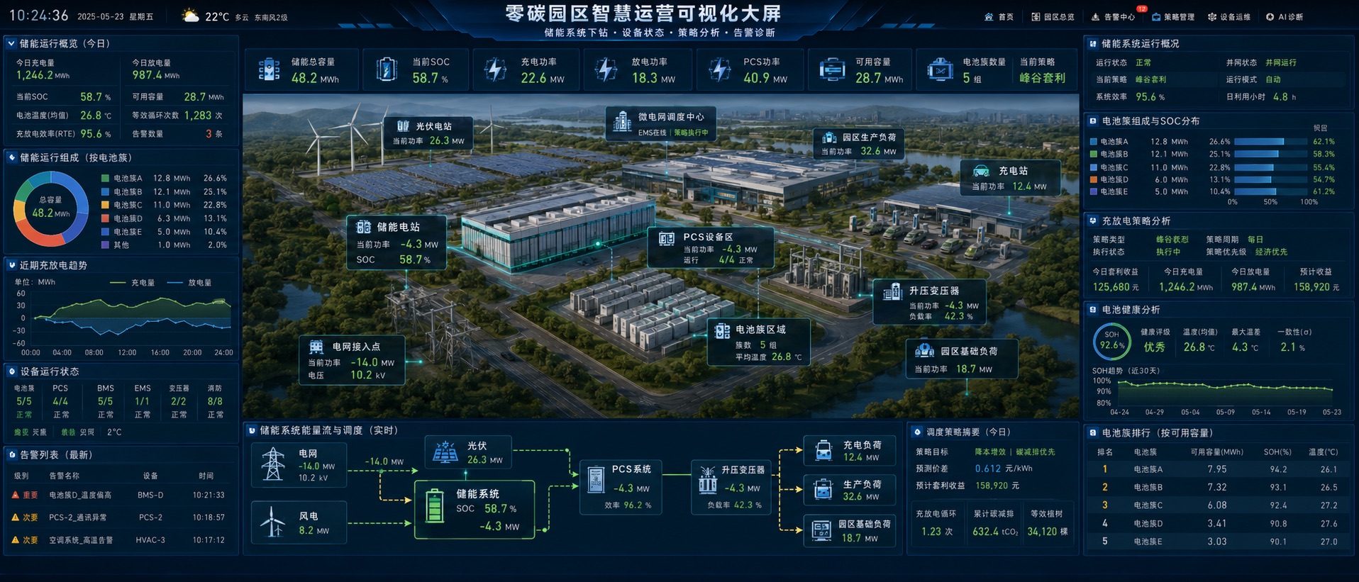 智慧园区运营可视化大屏项目图